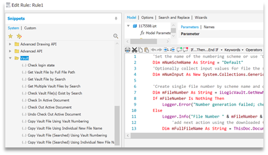 edit rule inventor iLogic