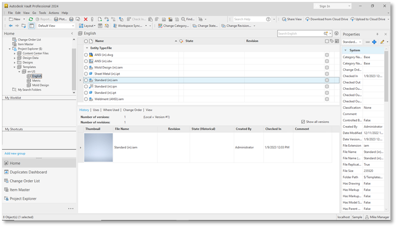 Entity typefile standart